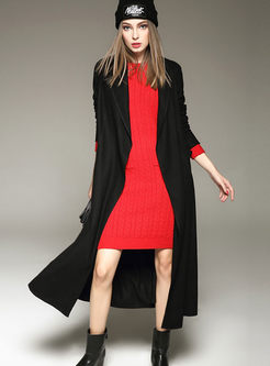Fashion wool loose long coat