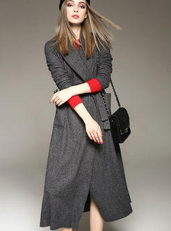 Fashion wool loose long coat