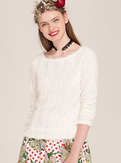 Pure Color Knitted Sweater