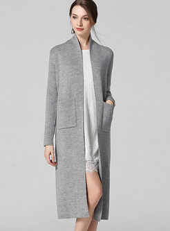 Fashion Loose Zip-Up Long Coat