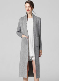 Fashion Loose Zip-Up Long Coat