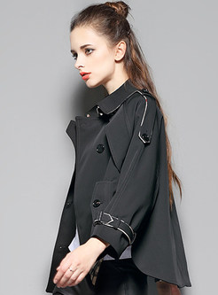Pure Color Loose Short Trench Coat