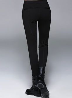 Black Pencil Slim Full-Length Pants