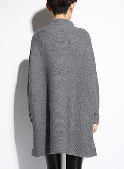 Solid Color Side Split Sweater
