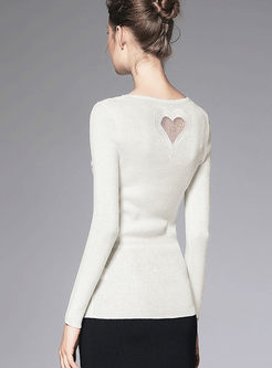 All-Match V-Neck Voile Sequined Knitted Sweater
