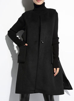 Womens Cool Fashion Long Sleeve Wool Loose Coat