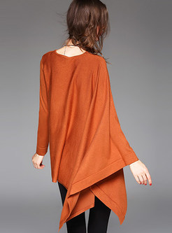 Wool Asymmetric Solid Color Stylish Kimono