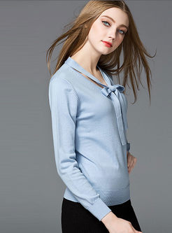 High-end Hollow Bowknot Sweater