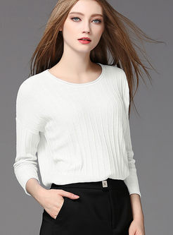 Comfort Loose Stripe O-neck Sweater