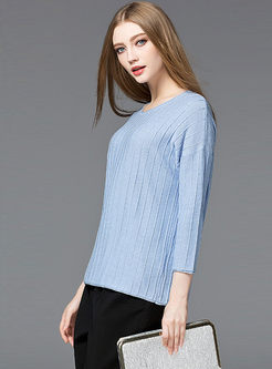 Comfort Loose Stripe O-neck Sweater