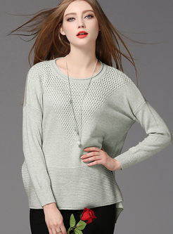 Elegant Loose Hollow O-neck Sweater