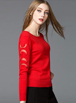 Sexy Personality Hollow O-neck Sweater