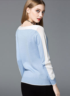 Brief Sweet Hit Color Hollow Sweater