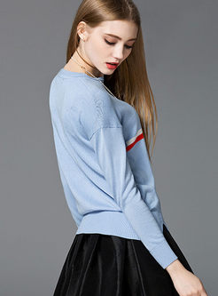Casual Hit Color O-neck Sweater
