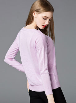 Brief Casual Stitching Slim Sweater