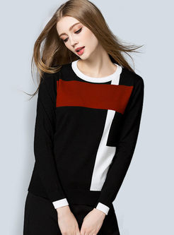Fashion Geometry Hit Color Sweater