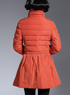 Pure Color Thicken Waist Down Coat