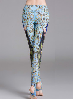 Floral Print Quick-dry Trample Feet Yoga Pant