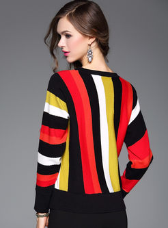 Striped Hit Color Pullover Sweater