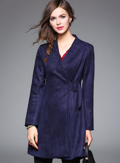 Brief Pure Color Trench Coat 