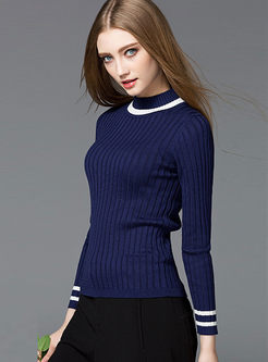 Slim Color-matched Pullover Sweater