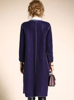 Causal Long Sleeve Wool Coat