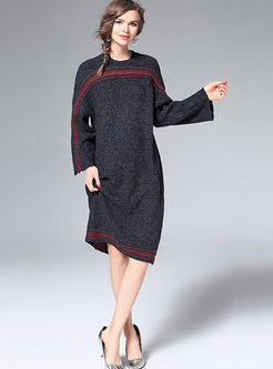 Causal Loose Wool Stylish Long Sleeve Knit Dress