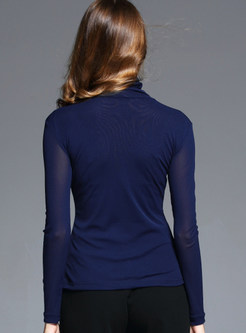 Pure Color High Neck Slim Sweater
