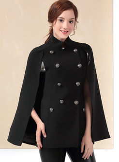 Pure Color Turn Down Collar Coat