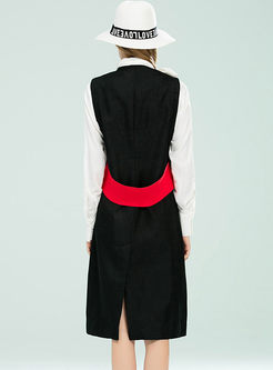 Long Pure Color Linen Cardigan Vest