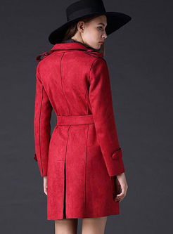 Double-breasted Long Sleeve Medium-length Trench Coat
