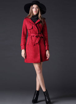 Double-breasted Long Sleeve Medium-length Trench Coat