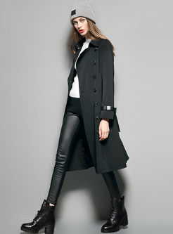 Casual Double-breasted Slim Long Trench Coat