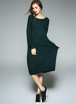 Loosed Stripe Patchwork Knitted Dress
