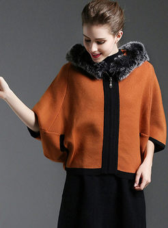 Casual Hooded Solid Color Short Wool Coat