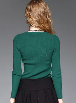 Brief Fashion Slim O-neck Sweater
