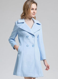 Brief Solid Color Double-breasted Slim Coat