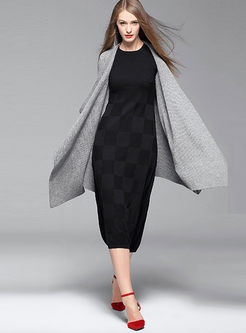 Fashion Pure Color Knitted Coat