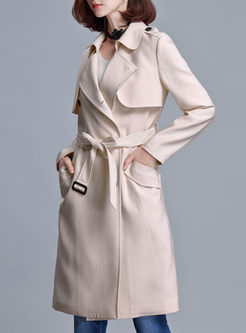 Casual Solid Color Stylish Trench Coat