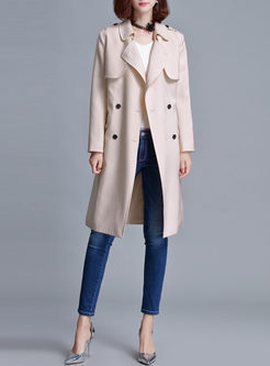 Casual Solid Color Stylish Trench Coat