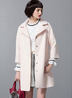Loose Pure Color Woolen Coat