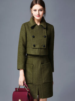 Work Army Green Two-piece Outfits