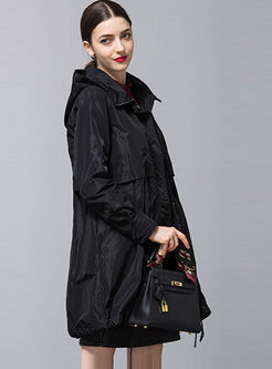 Windproof Cocoon Hooded Trench Coat