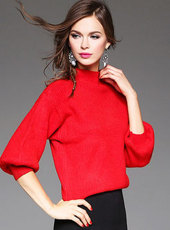 Fashion Loose Lantern Sleeve Sweater
