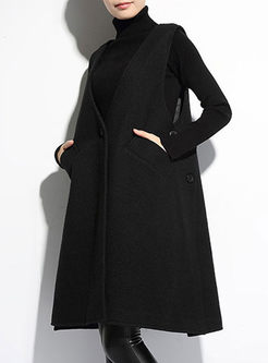 Womens Cool Fashion Long Sleeve Wool Loose Coat