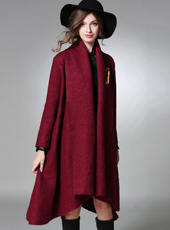 Outwear | Jackets/Coats | Stylish Asymmetric Hem Oversized Woolen Coat