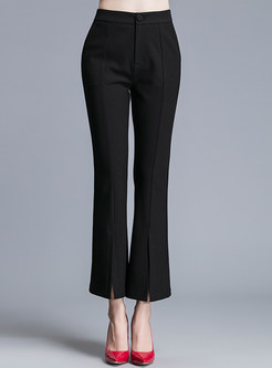 Casual Split Flared Trousers