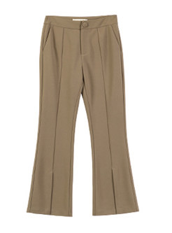 Pure Color Split Flared Trousers