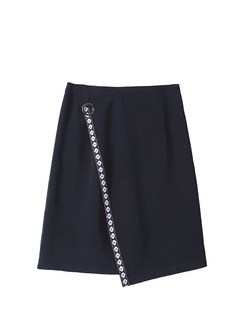 Asymmetrical Stylish Embroidery Skirt