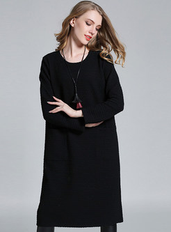 Casual Straight Plus Size Knit Dress